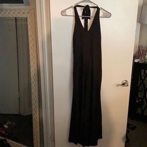 Black, halter, backless, wide leg, Small, Abbeline jumpsuit